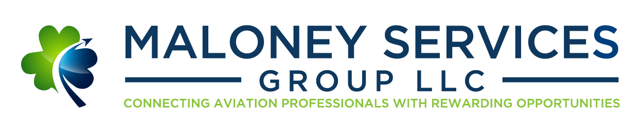 Maloney Services Group LLC Logo. Logo says "Connecting Aviation Professionals with Rewarding Opportunities"